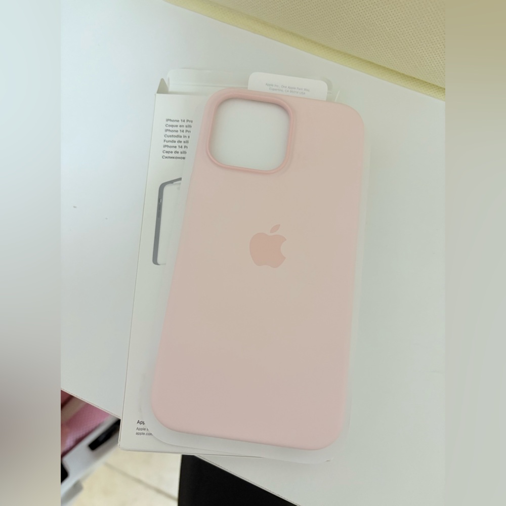 Apple Pink 14 pro max Silicone iPhone Case